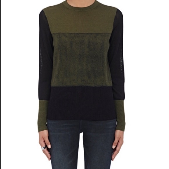 rag & bone Sweaters - Rag & Bone Marissa Green Black Colorblock Sweater